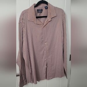 Chaps Men's Plaid Shirt - Red and White